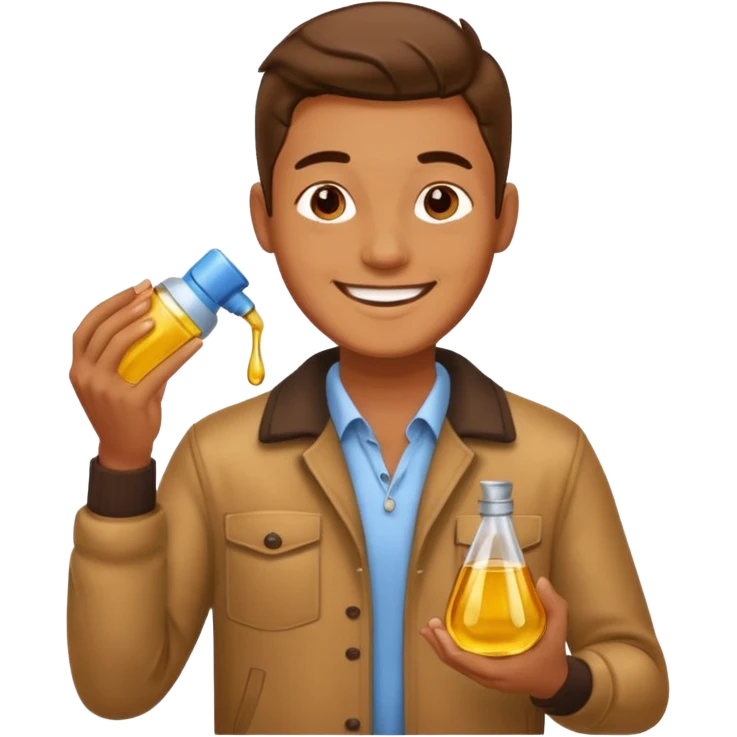 oil massage emoji men wearing clothing and applying oil emoji