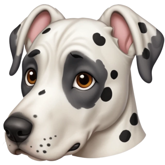 white Great Dane with black spots emoji