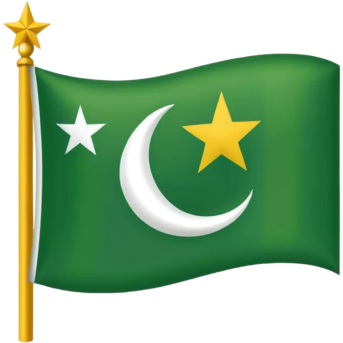 Flag of Kashmir it h crescent and star and of yellow, green and white colours  emoji