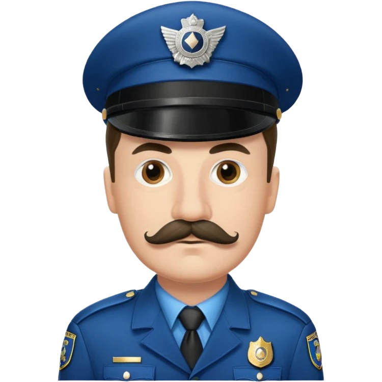 policeman with hitler moustache emoji