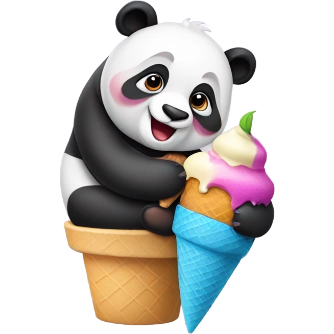 Panda eating ice cream emoji