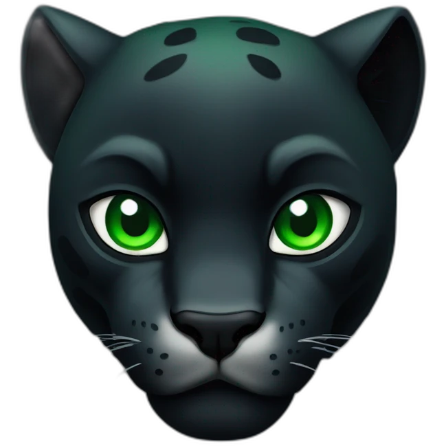 Black panther animal whit the eyes green angry emoji