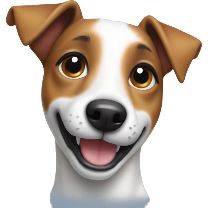 Jack Russell dog smiling emoji