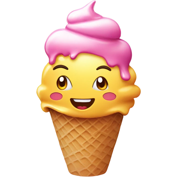 Anime character eating ice cream emoji