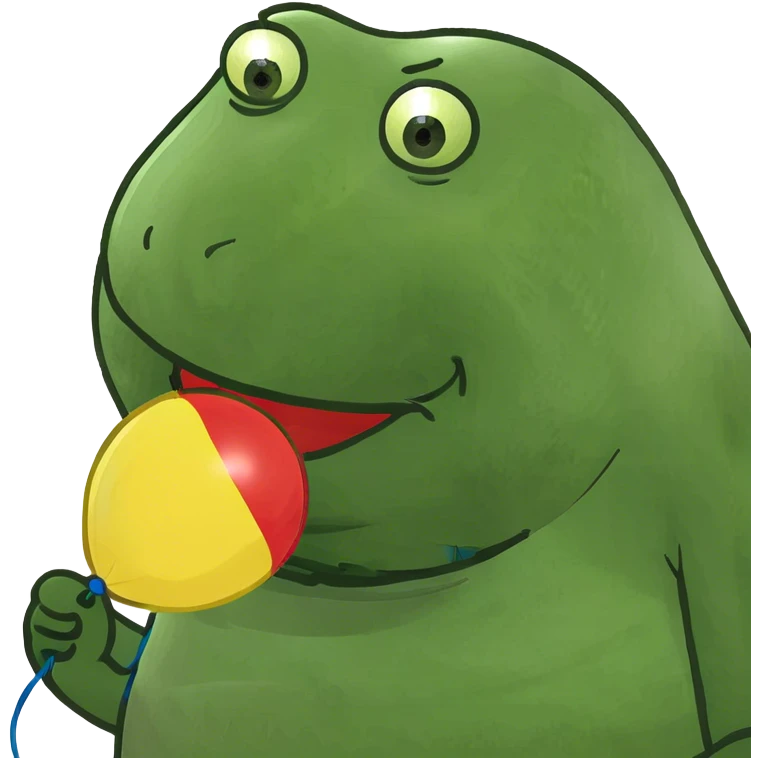 Fat man eating a balloon emoji