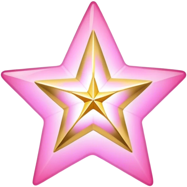 North Star gold and white pink emoji