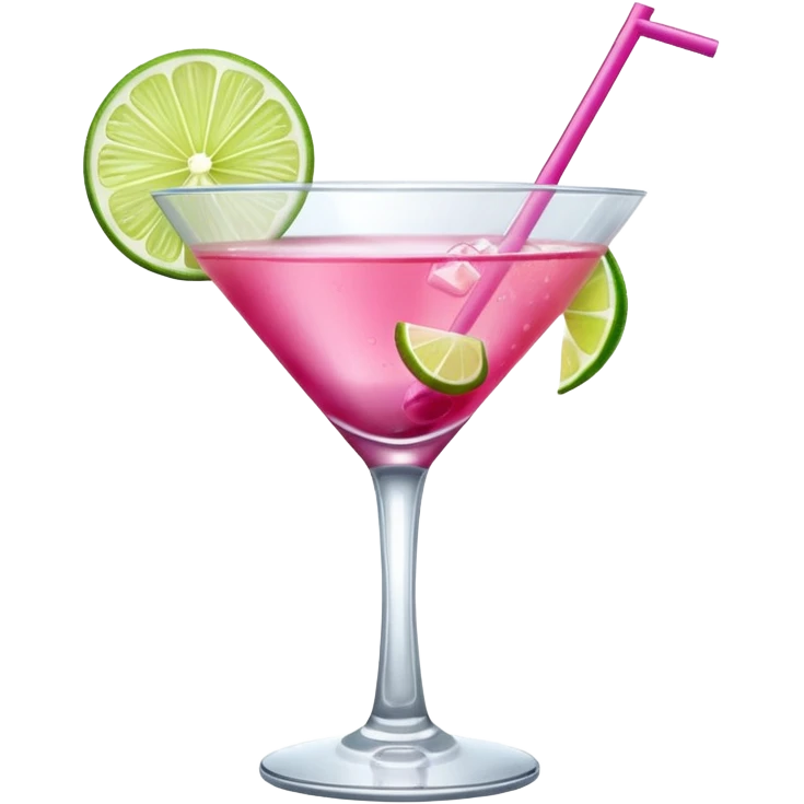 cosmopolitan with a piece of lime hanging from the rim emoji