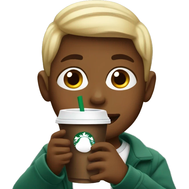 kid drinking starbucks emoji