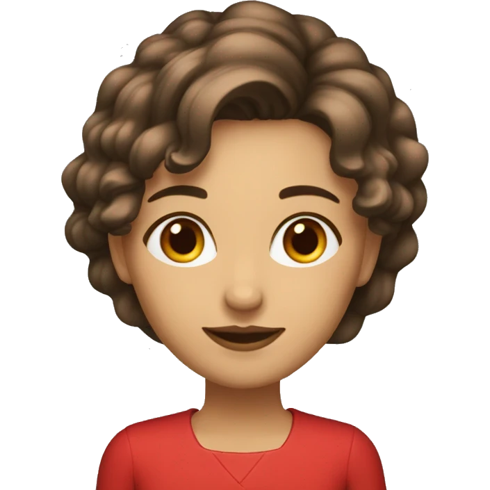 Mujer con pelo corto y rojo cobrizo emoji