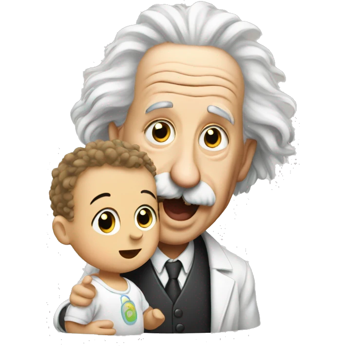 einstein talking with a baby emoji