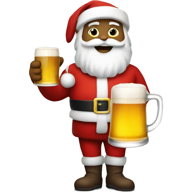 SANTA HOLDING BEER emoji