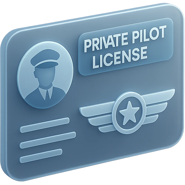 modern private pilot license with a sleek blue and white color scheme and subtle gradients emoji