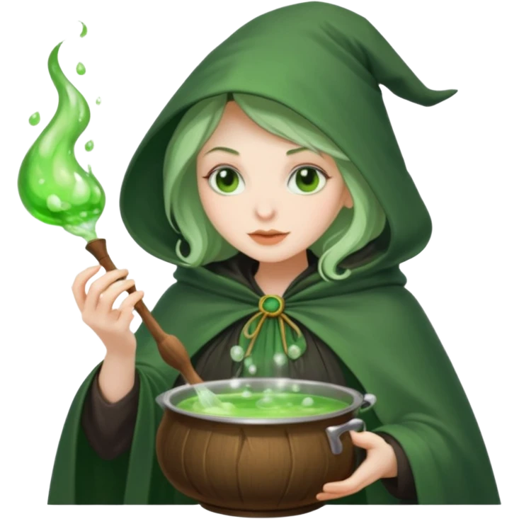 green witch cooking potion emoji