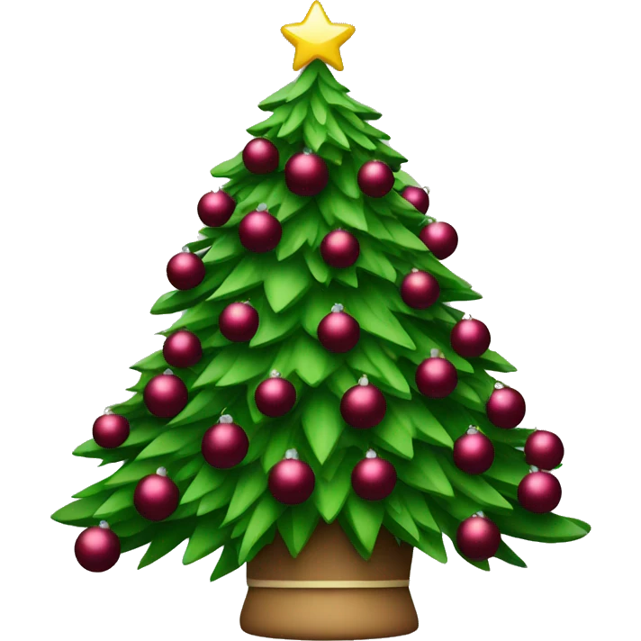 Christmas tree with burgundy balls emoji