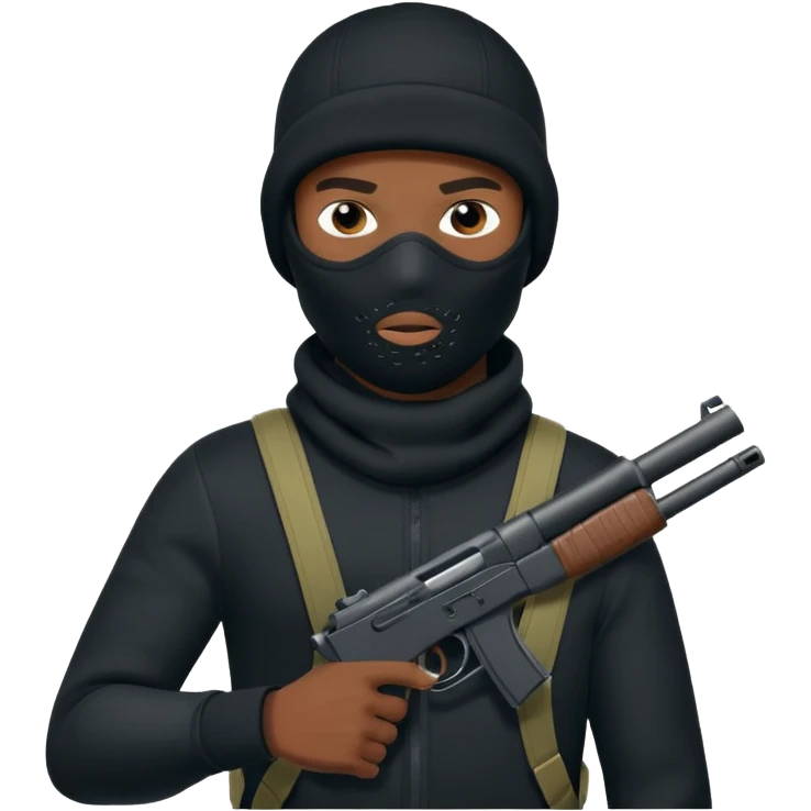 black Nike Ski mask tn guy with gun emoji
