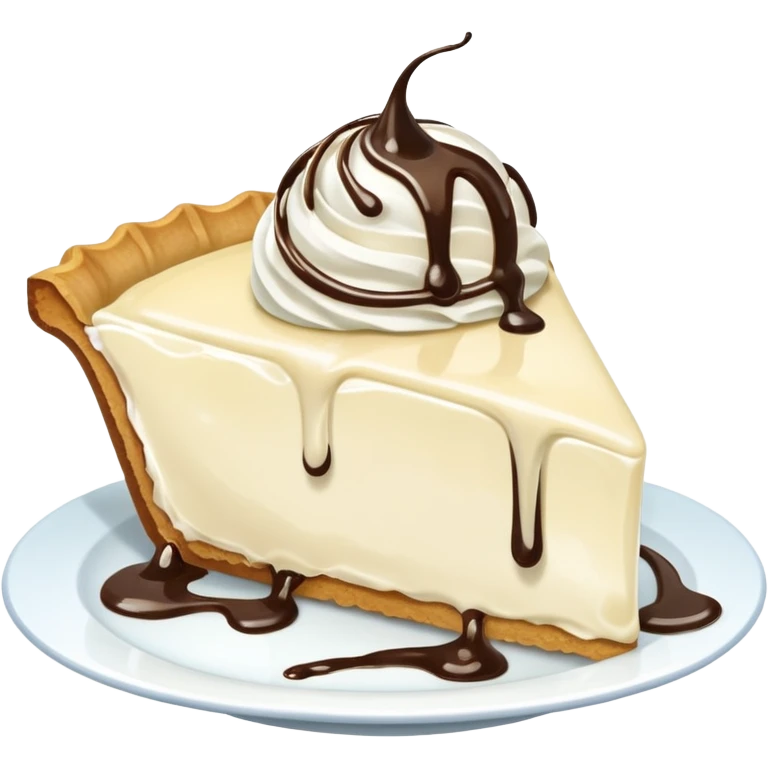Slice of pale cream pie with melted ice cream dripping off of it emoji
