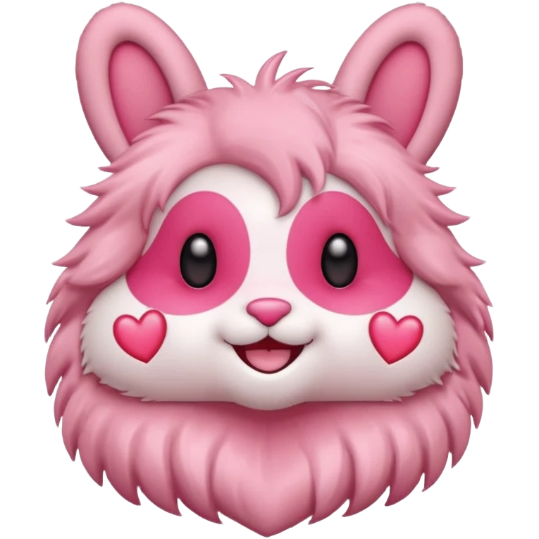 Labubu smiling character with heart eyes emoji