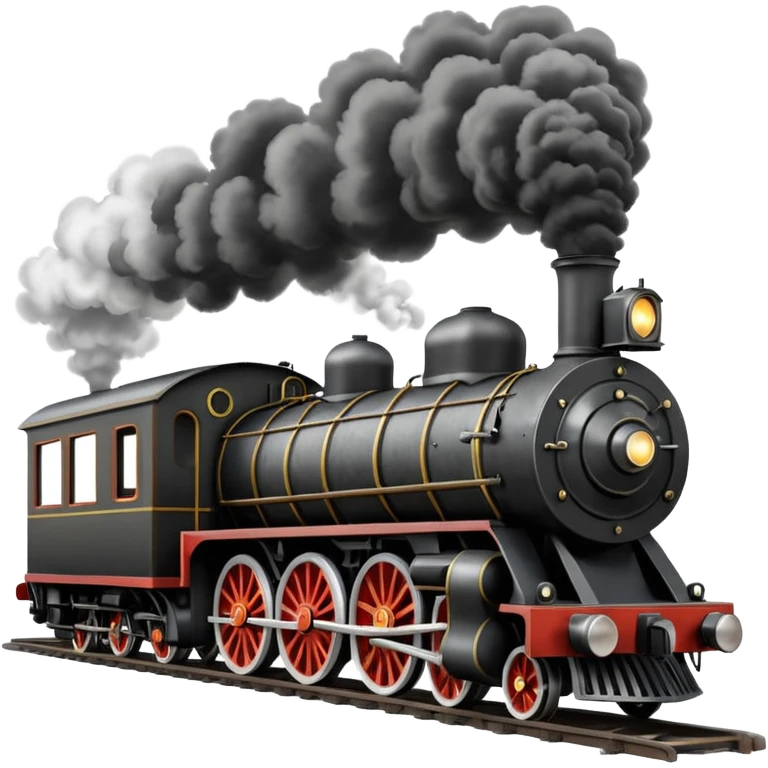 straight on view of an old-fashion steam train coming down the tracks emoji