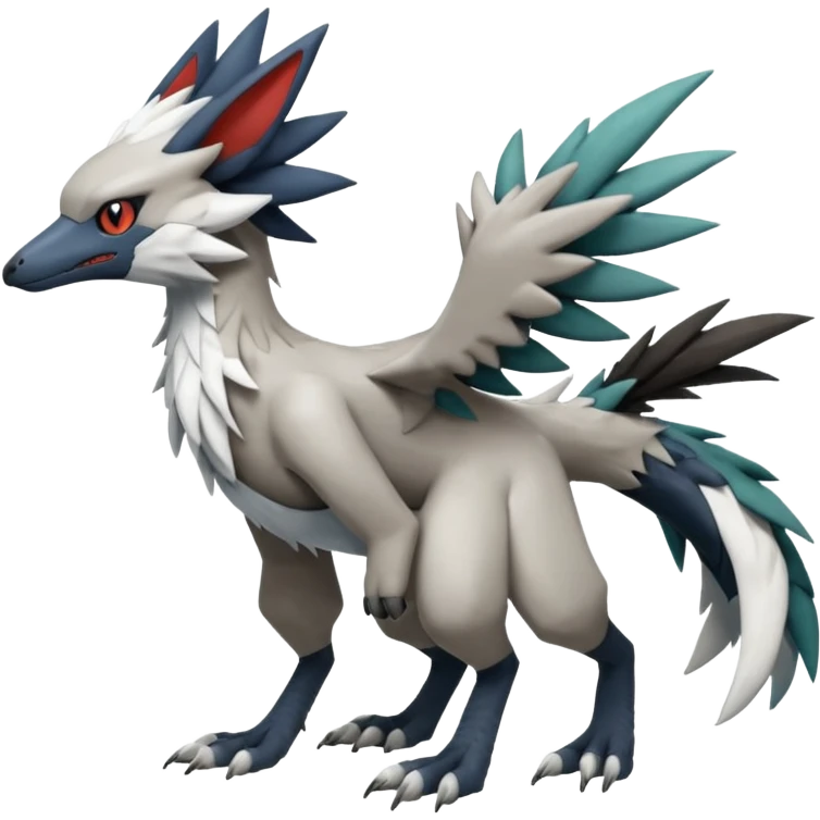 Sergal-Trico-Silvally-Pokémon-Fakémon-creature-fusion (full body) emoji