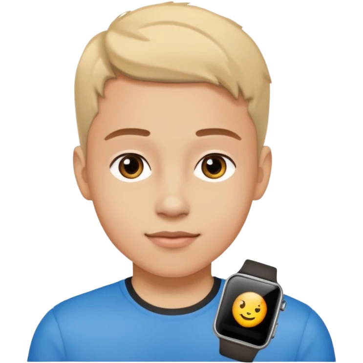 Young person wearing a smartwatch emoji