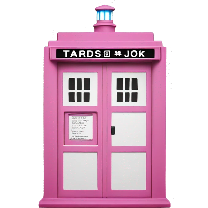 Pink and white tardis emoji