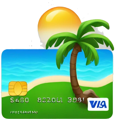 tropical island credit card emoji
