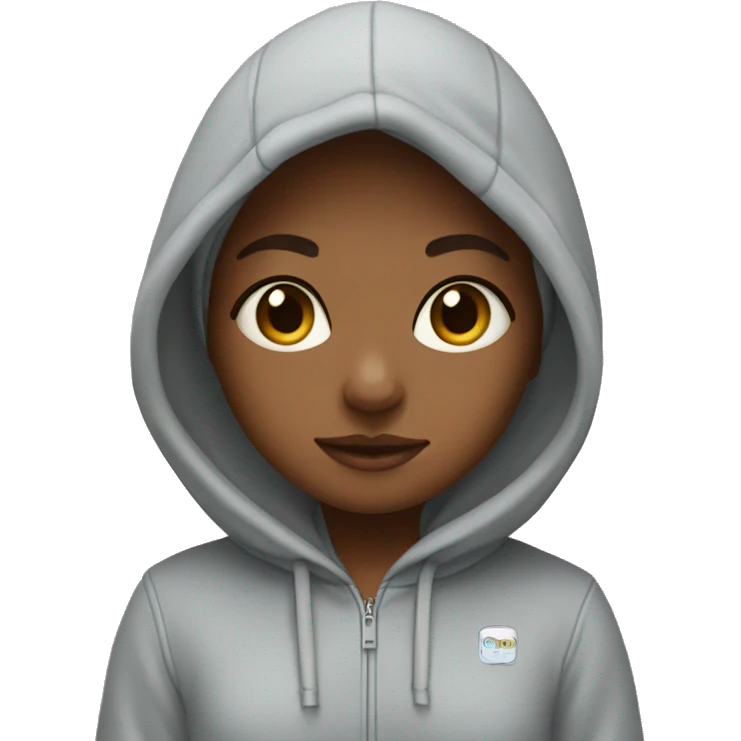 Cute girl wearing a reed hoodie emoji