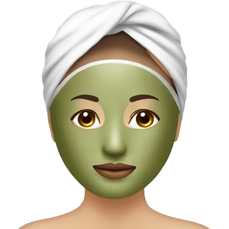 Lady with face mask spa beauty full face relaxing emoji