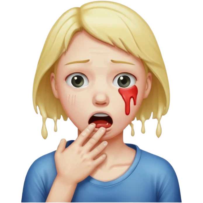 person choking themselves out, distressed expression emoji emoji