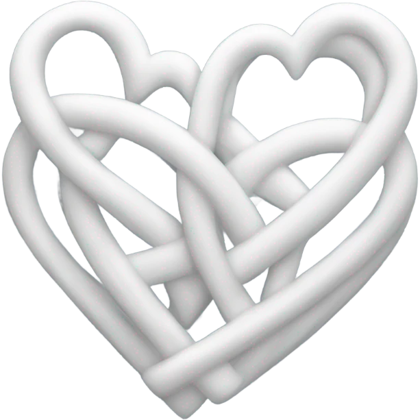 White intertwined hearts  emoji