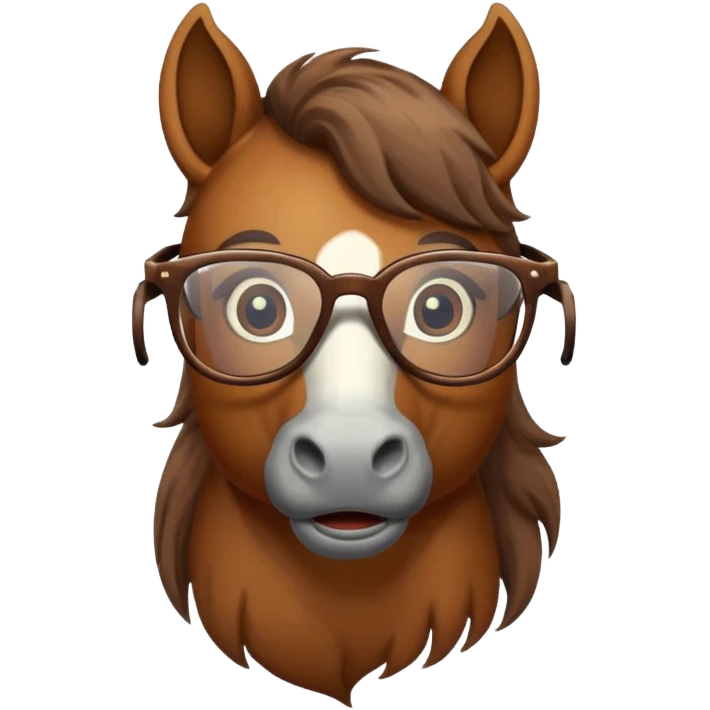 retro horse with glasses emoji