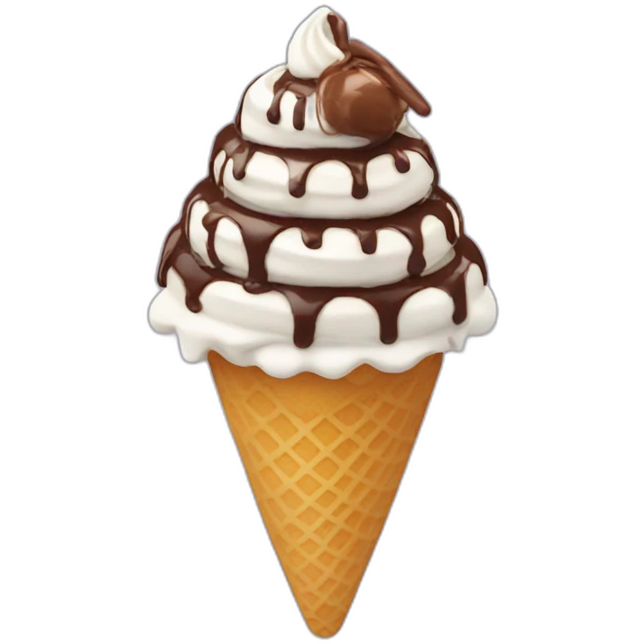 Mini sundae cone with chocolate  emoji