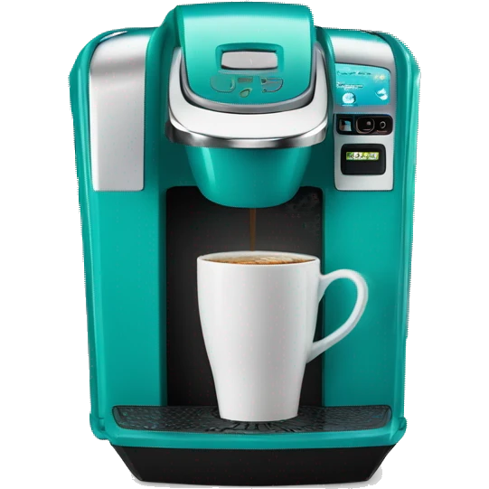 Realistic turquoise keurig coffee machine emoji