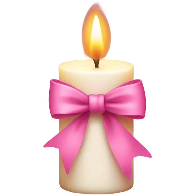Candle with a pink bow emoji
