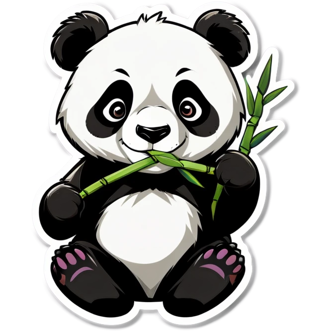 Panda wearing a hoodie while eating bamboo emoji