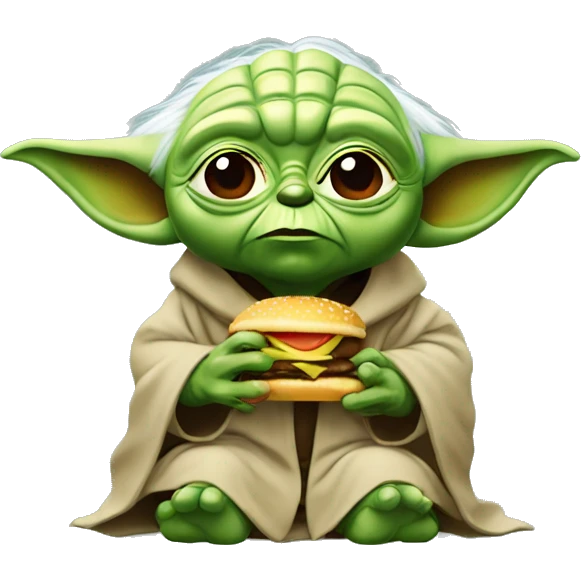 yoda qui mange Mc Do emoji