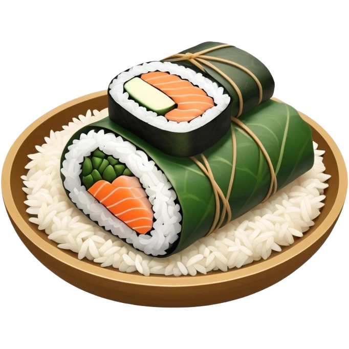 김밥 위에 연어 스시 없이 emoji