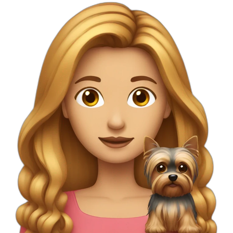 Lady—longhair-with-yorkie-on-hand emoji