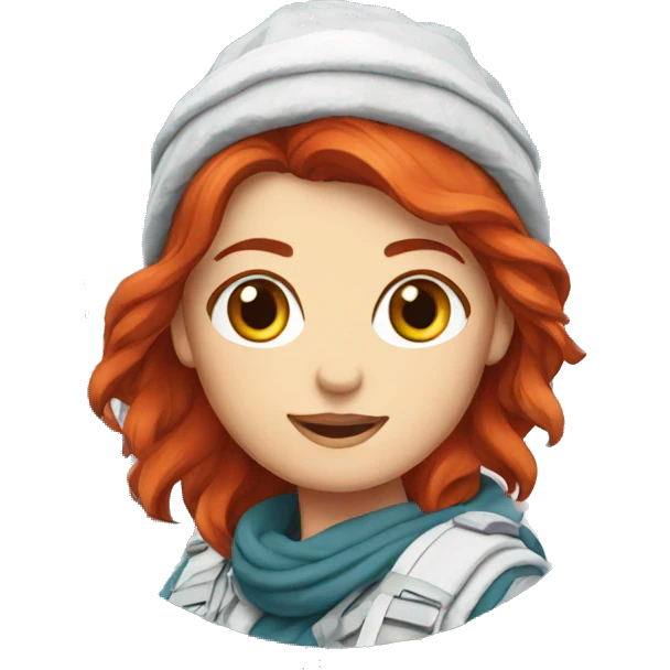 a red hair female on everest with greek flag emoji