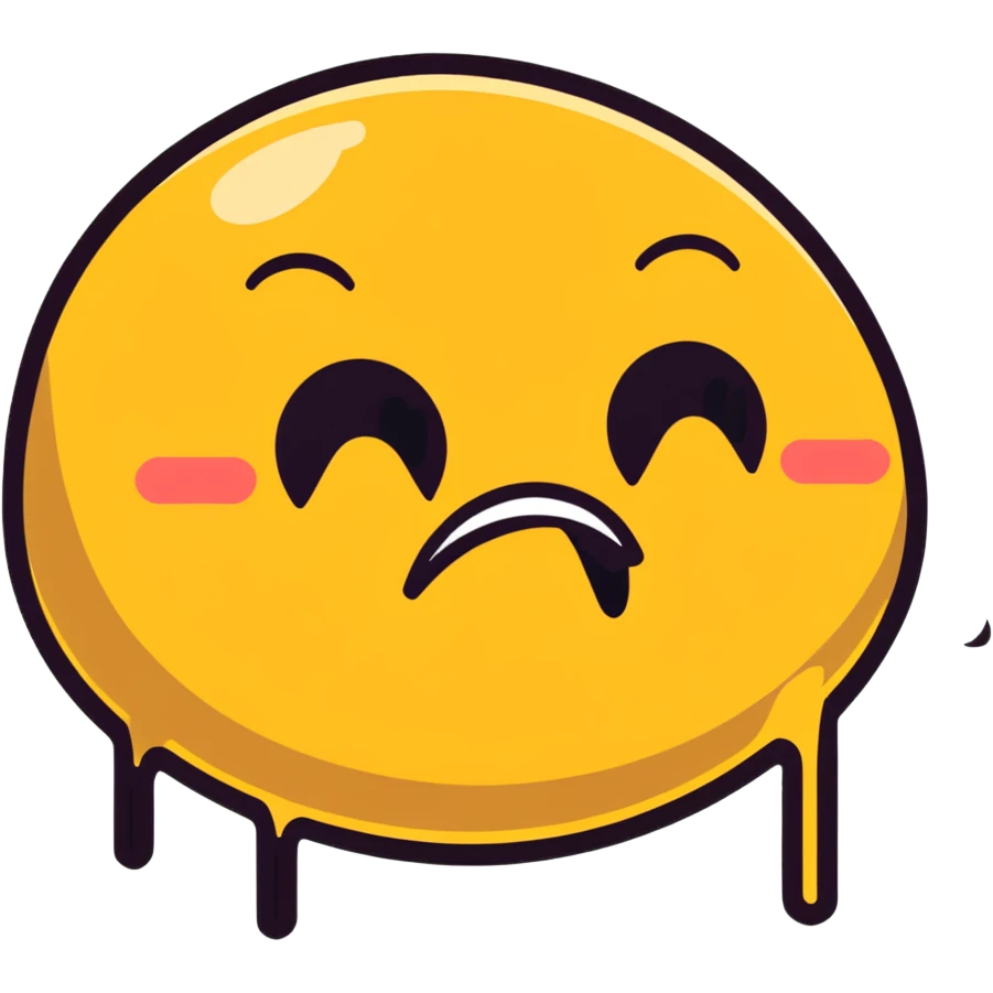 Tears falling off a emoji face with a frown emoji
