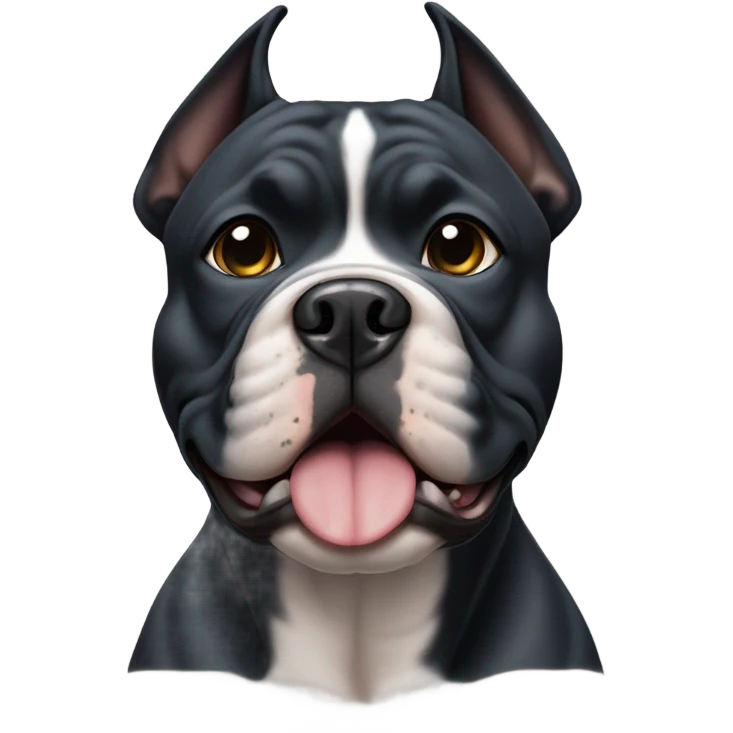 black american bully with black nose emoji