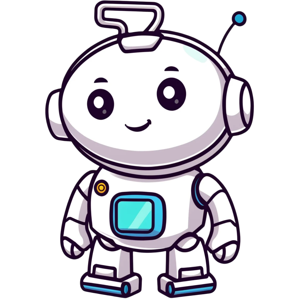 cute GIR robot from Invader Zim with big eyes and happy smile emoji