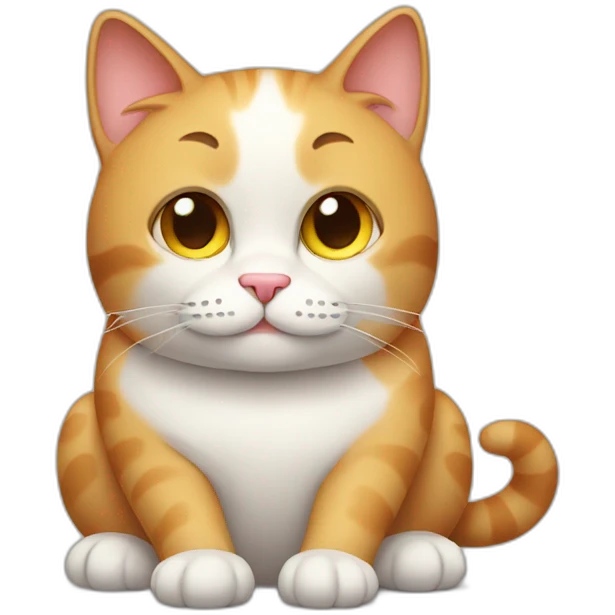 Lazy cat with fat legs emoji