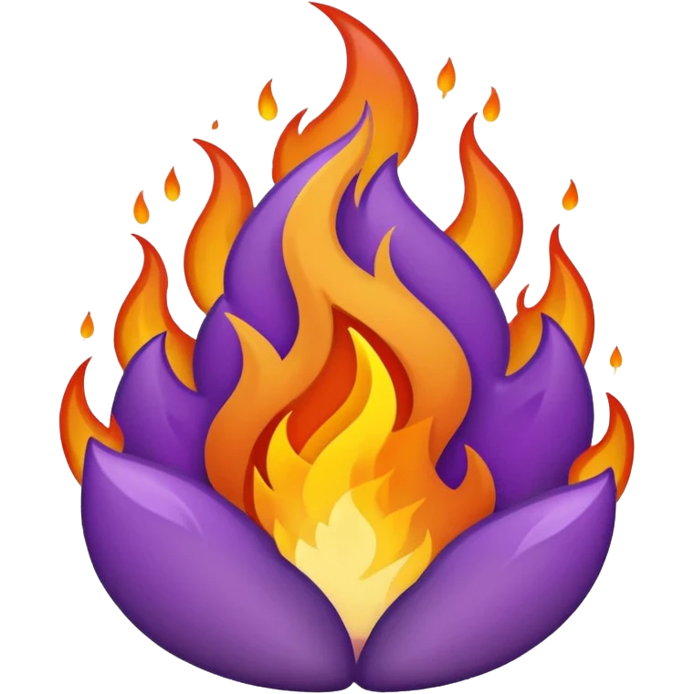 plain purple no orange color fire emoji