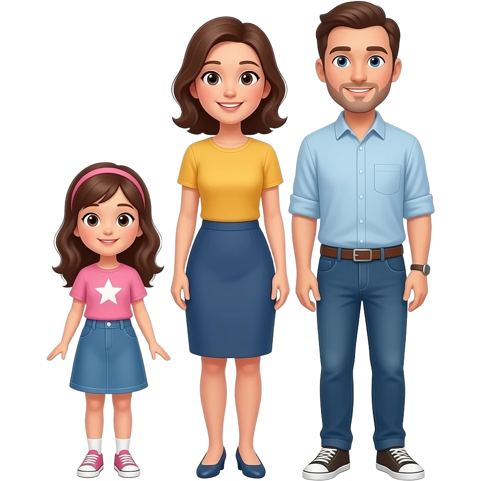 A woman between one man and one girl emoji