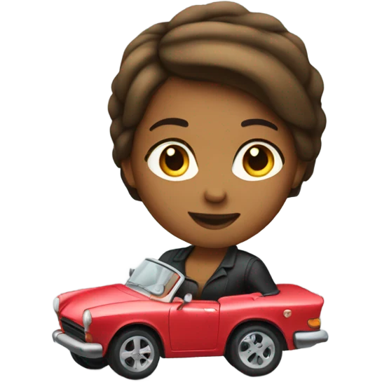 Girl driving a car with top down  emoji