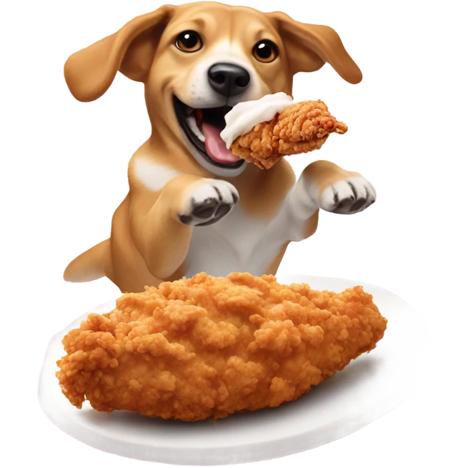 flying dog eating KFC emoji