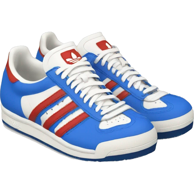  adidas shoe vintage blue white red emoji