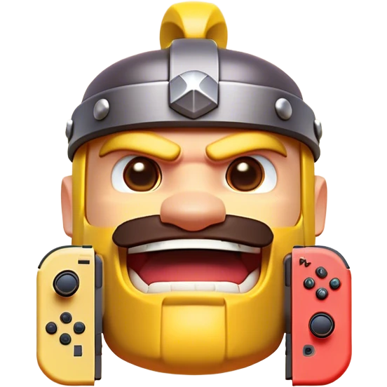Clash of Clans aesthetic: Cinematic Playful Nintendo Switch Portrait Emoji, rendered in a 3D vector-style similar to standard emojis with minimal shading and bold, simplified shapes. A compact, distinct form with signature details, softly glowing with a nostalgic gaming charm. Simplified yet unmistakably iconic, highly detailed and consistent, glowing with a soft radiance and high shine. Stylized with a touch of retro gaming magic and a soft glowing outline, capturing the essence of a beloved gaming relic with a friendly, playful manner! emoji