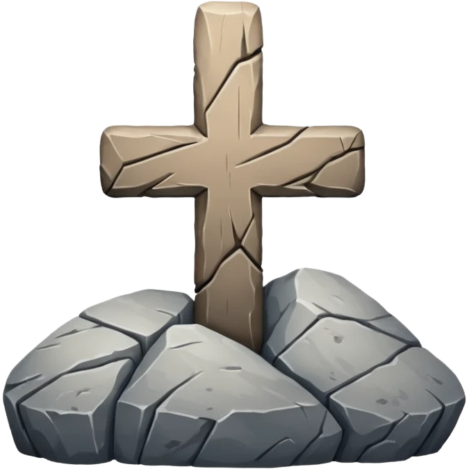 rock shaped like a cross emoji